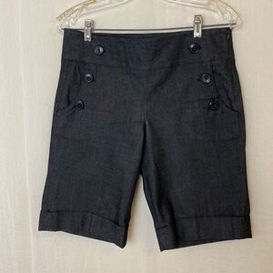 Sandro Black Shorts Cuffed Sailor Pockets        Left side Zipper NWOT Size 6 P